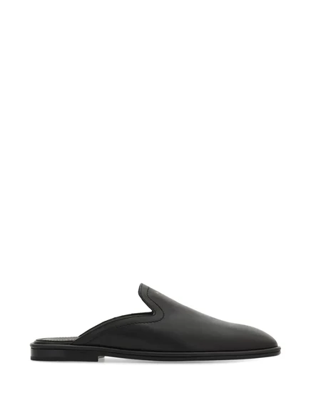 Мужские кожаные мюли Ferragamo, черные