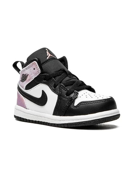 Детские кроссовки Jordan 1 Mid SE, черно-бело-коралловые