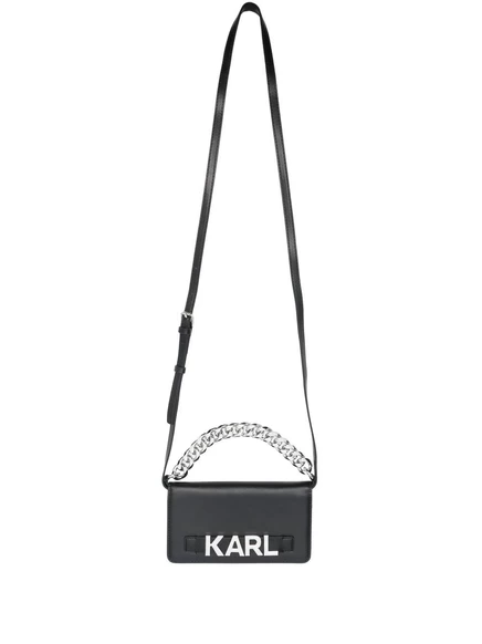 Кожаный чехол для телефона с логотипом Karl Lagerfeld и надписью black