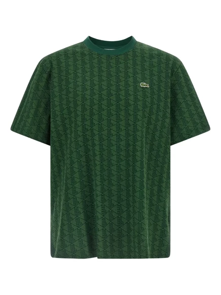 Жаккардовая футболка с монограммой Lacoste Paris green