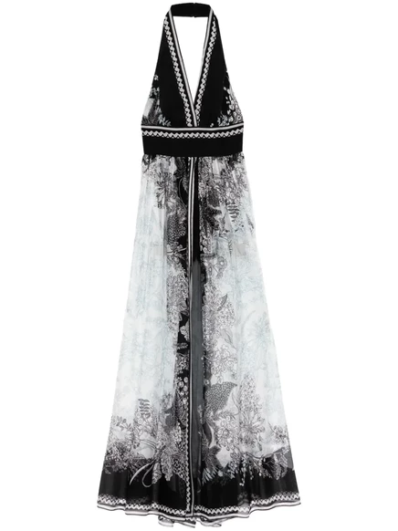 Шифоновое платье Elie Saab с принтом black
