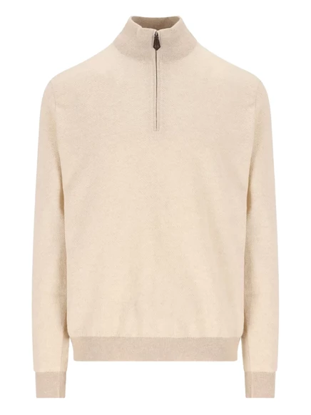 Кашемировый свитер Loro Piana на молнии до половины длины neutrals