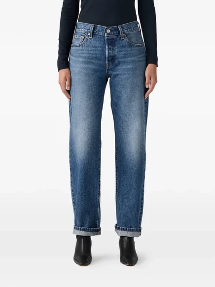 Женские прямые джинсы Levi's 501 90s селвидж, синие