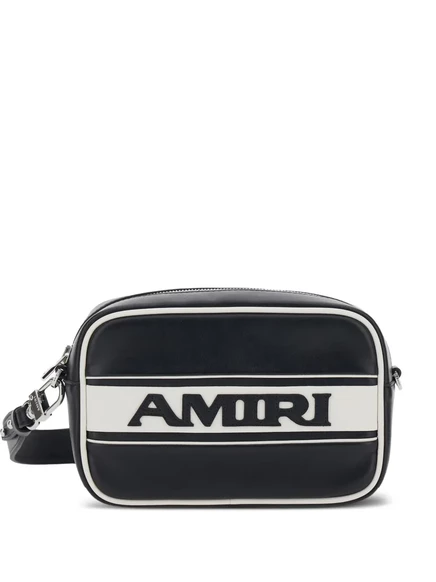 Мужская плечевая сумка Amiri в полоску, черная