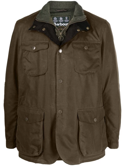 Мужская куртка Barbour Ogston из вощёного хлопка с вельветовой отделкой, оливковая