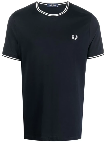 Мужская футболка Fred Perry с вышитым логотипом, синяя