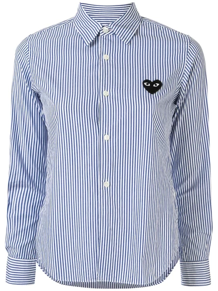 Женская рубашка Comme des Garçons PLAY в полоску, синяя (2)