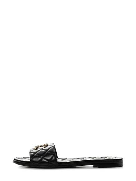 Женские шлепанцы CHANEL Pre-Owned CC стеганые, черные