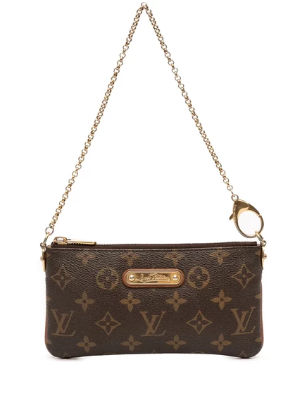 Сумка через плечо Louis Vuitton, бывшая в употреблении в 2011 году, с монограммой Pochette Milla MM brown