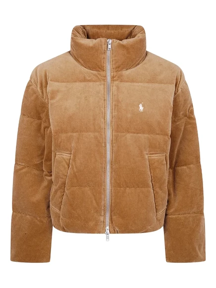 Вельветовый стеганый пуховик Polo Ralph Lauren  brown
