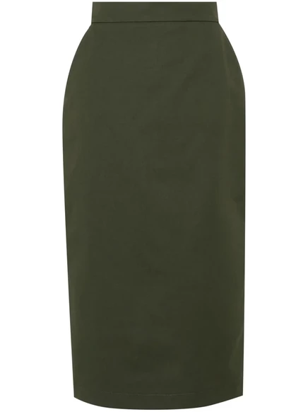 Хлопковая юбка-карандаш миди Max Mara из хлопка green
