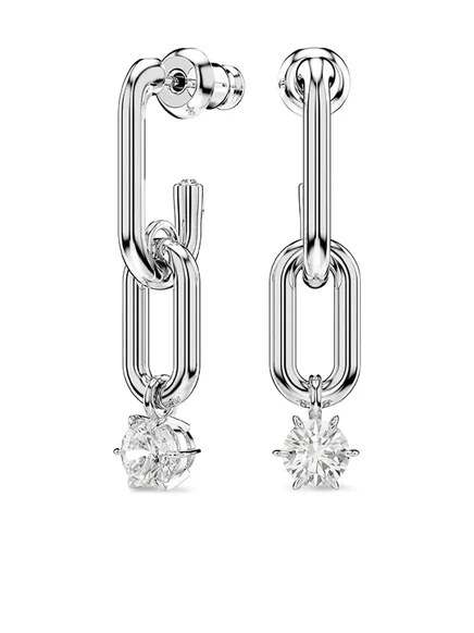Женские серьги Swarovski Constella цепочные с кристаллами, серебристые