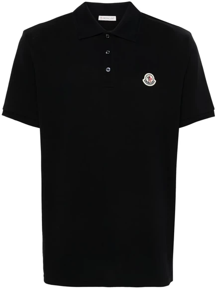 Мужское поло Moncler с логотипом, синее