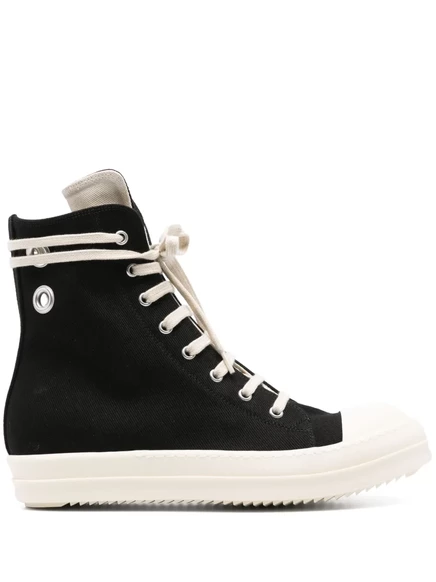 Мужские высокие кеды Rick Owens DRKSHDW с люверсами, черные