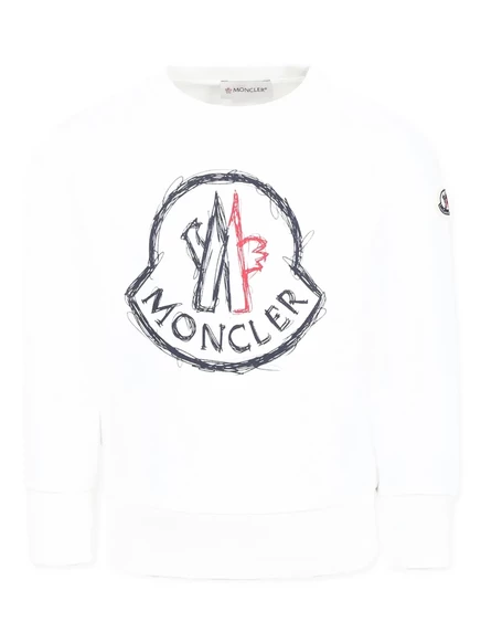 Толстовка с логотипом Moncler Enfant white