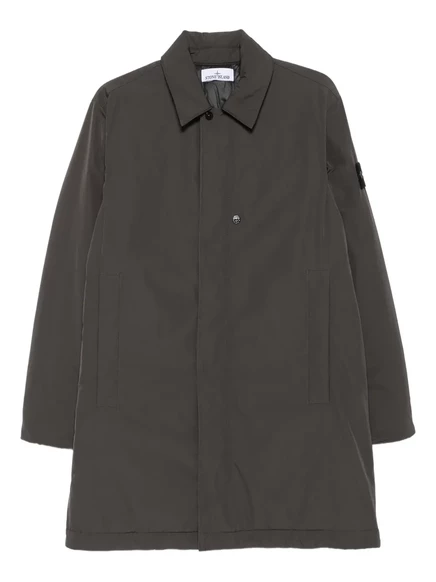 Мужское пальто Stone Island на пуговицах, зеленое