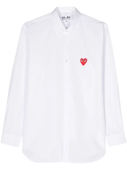 Рубашка с аппликацией в виде сердца Comme Des Garçons Play white
