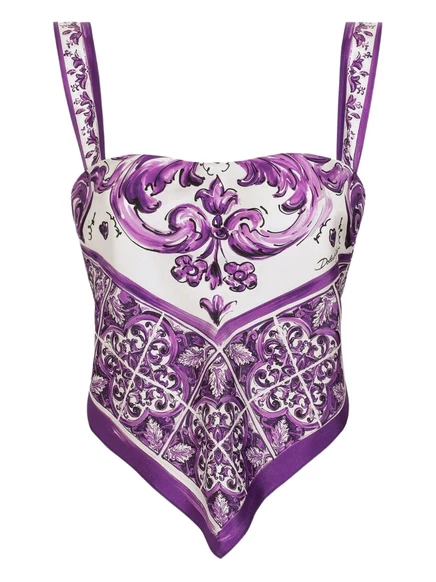 Шелковый топ от Dolce & Gabbana purple