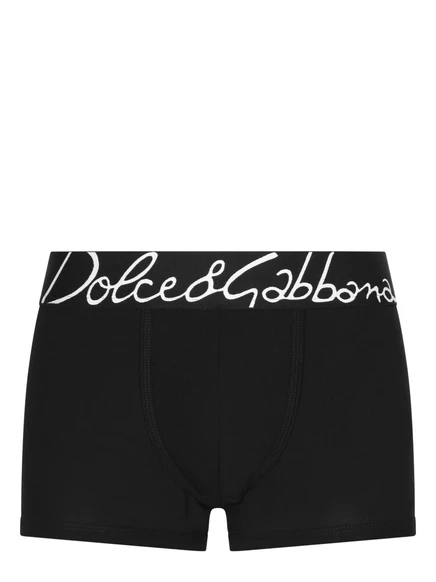 Мужские боксеры Dolce & Gabbana с логотипом на поясе, черные