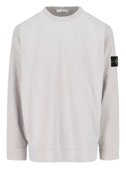 Мужской свитшот Stone Island с круглым вырезом и нашивкой, серый