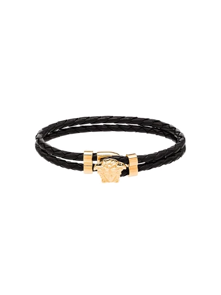 Кожаный браслет Versace La Medusa black