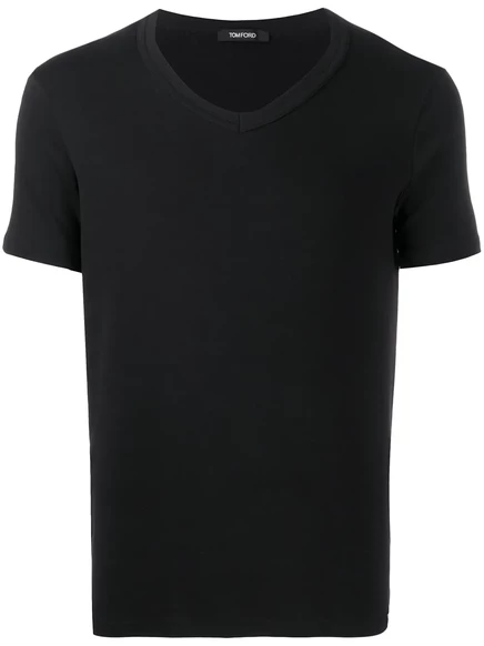 Мужская футболка Tom Ford с V-вырезом, черная (7)