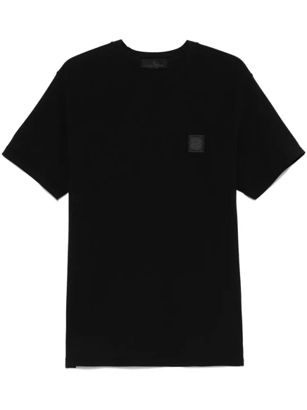 Мужская футболка Stone Island Ghost с логотипом, черная