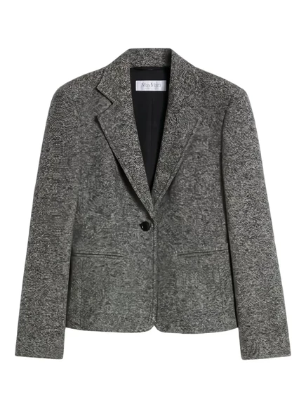 Женский однобортный твидовый пиджак Max Mara, серый