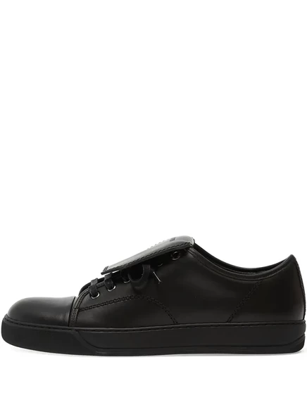 Мужские кожаные кроссовки Lanvin DBB1 с клапаном, черные