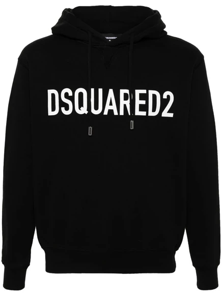 Мужская толстовка-худи DSquared2 с принтом логотипа, черная
