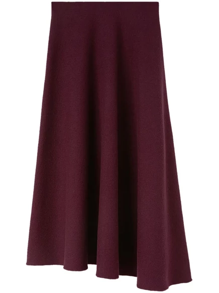 Длинная расклешенная юбка из шерсти Jil Sander  red