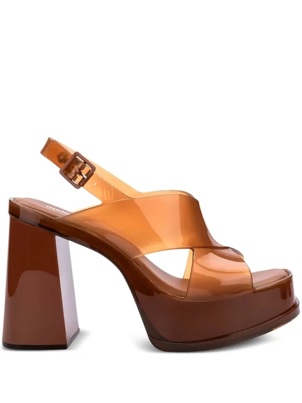 Туфли-лодочки Melissa на платформе с перекрестными ремешками brown