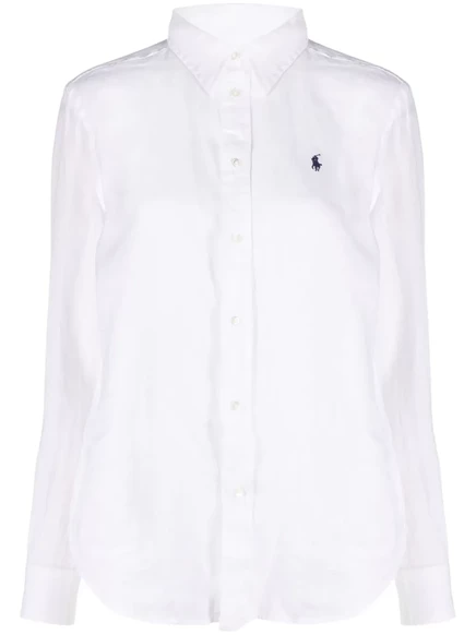 Женская рубашка Polo Ralph Lauren Polo Pony льняная, белая