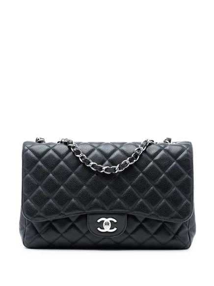 Женская сумка CHANEL Jumbo Classic Caviar Single Flap, черная