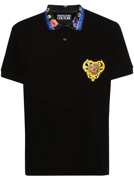 Мужское поло Versace Jeans Couture Heart Couture, черное
