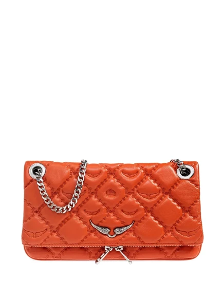 Стеганая сумка через плечо с монограммой Zadig&Voltaire Rock II orange