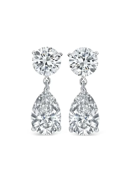 Серьги Tilla, белое золото, бриллианты, серебристые