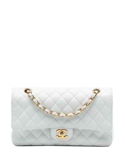 Бывшая в употреблении сумка CHANEL 2010-2011 Medium Classic Caviar с двойным клапаном через плечо