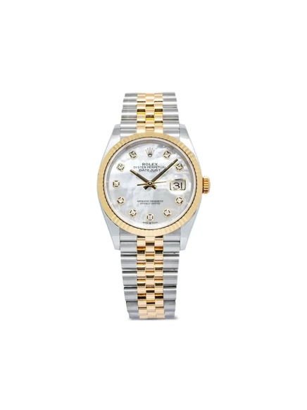 Мужские часы Rolex Datejust 36 мм сталь, перламутровый циферблат