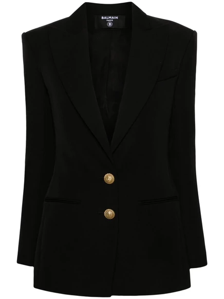 Женский однобортный пиджак Balmain из шерсти, черный