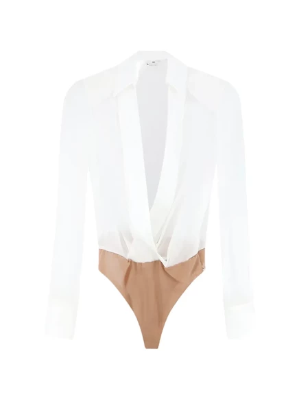 Женское боди Elisabetta Franchi с запахом, белое