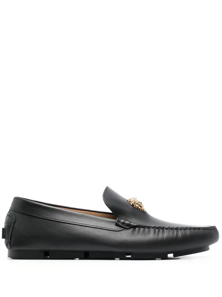 Кожаные мокасины Versace La Medusa black
