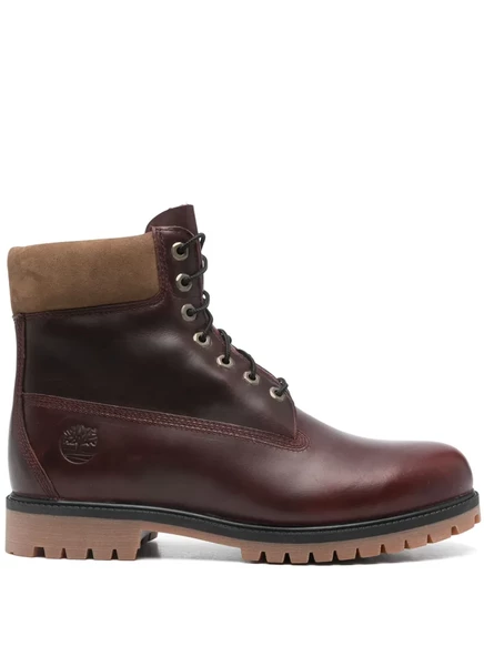 Мужские ботинки Timberland Heritage 6 Inch кожаные водонепроницаемые с замшевыми вставками, бордовые