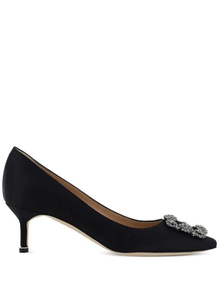 Атласные туфли-лодочки Manolo Blahnik 30 мм Hangisi black