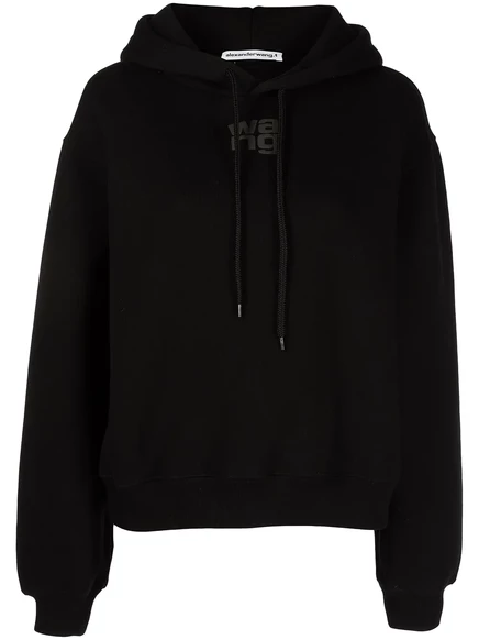 Женское худи Alexander Wang с логотипом, черное