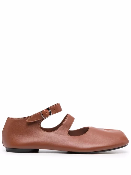 Кожаные балетные туфли Maison Margiela Tabi brown