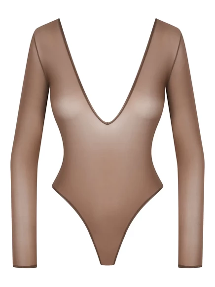 Женское боди Maison Close French Kiss Light, коричневое