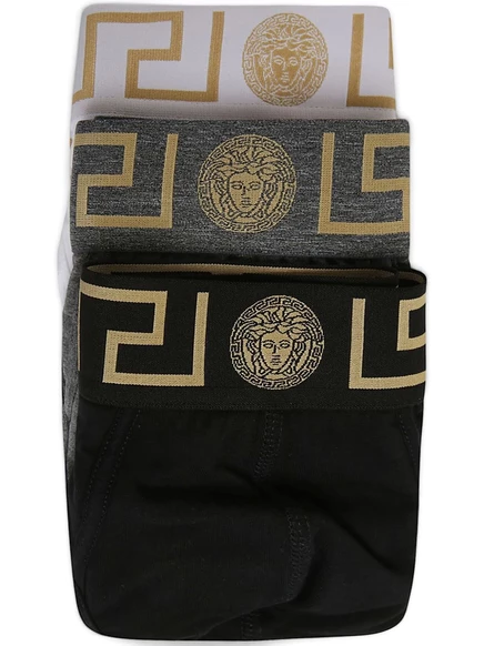 Мужские брифы Versace Medusa, 3 шт., черные/белые/серые