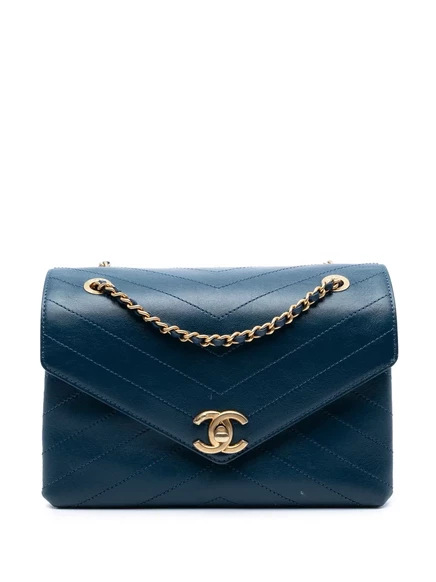 Женская сумка CHANEL Pre-Owned Small Chevron, синяя