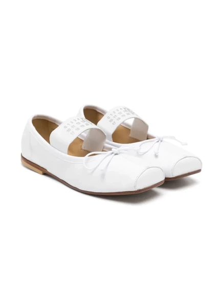 Балетки для девочек MM6 Maison Margiela Kids кожаные, белые